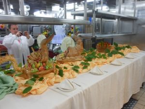 Caribbean Princess Chef's Table Galley Setup CB Appetizer Display