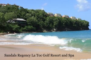 View of the Sunset Bluff Hotel Rooms from the Main Beach