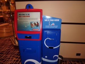 Sign & Sail kiosk in the lobby