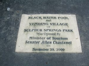 Sulphur Springs Park dedication plaque