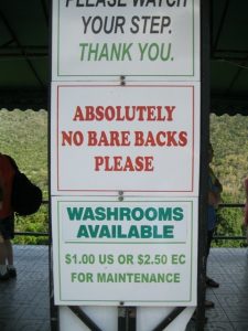 St Lucia - visitor area signage St Lucia - Visitor area signage