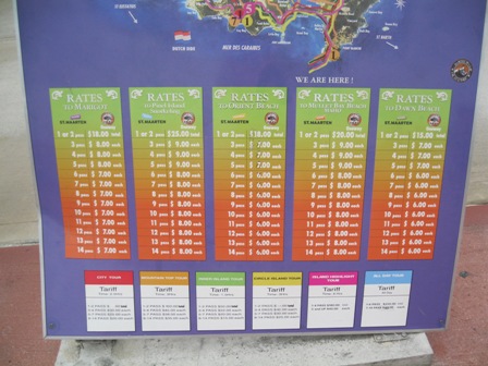 St Maarten Taxi Rates April 2014