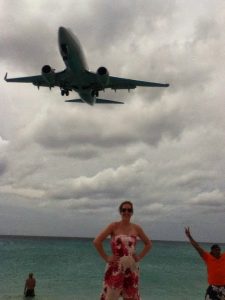 Standing on Maho Beach