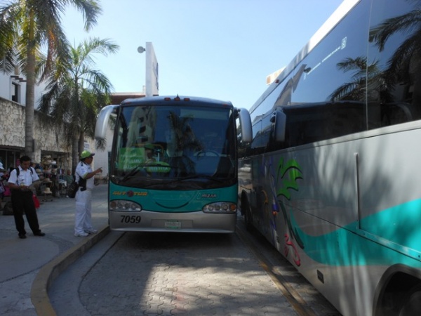 Busses used for excursion to Tulum