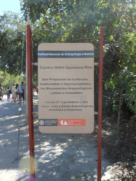 State park sign at Tulum State park sign at Tulum
