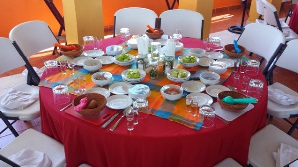 Tables for ten where we would be creating our culinary masterpieces. Tables for ten where we would be creating our culinary masterpieces.