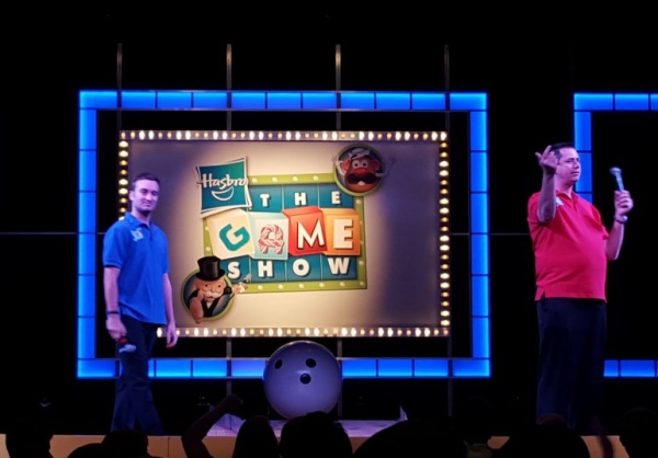 Hasbro the Game Show Family Fun show featuring cruise guests as contestants competing for prizes