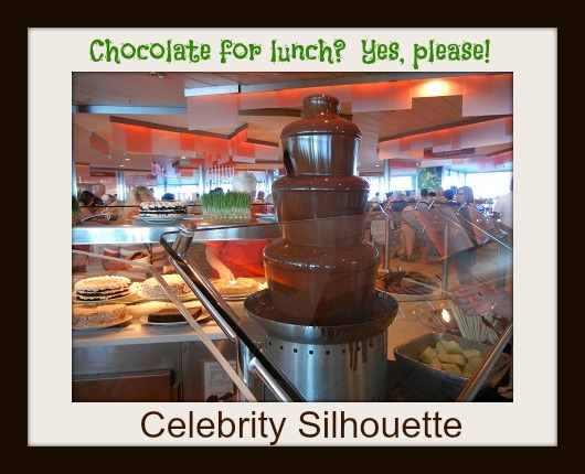 Chocolate fountain in Oceanview Cafe