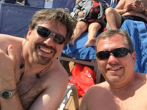 Steve & Ric enjoying the sun at sea Steve & Ric enjoying the sun at sea
