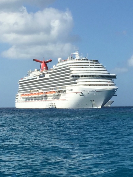 Carnival Breeze anchored in Grand Cayman