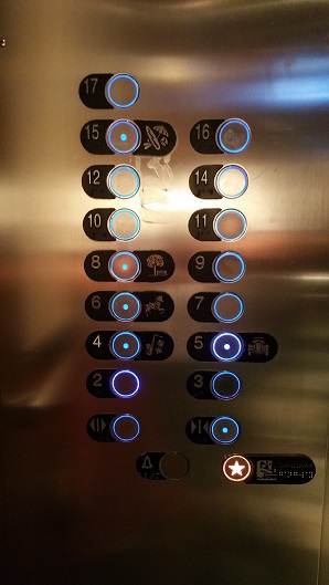 Elevator button for gangway