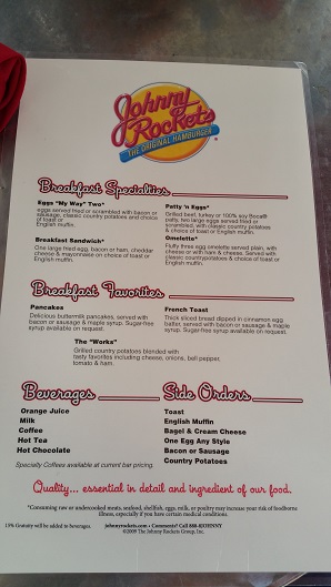 Johnny Rockets breakfast menu