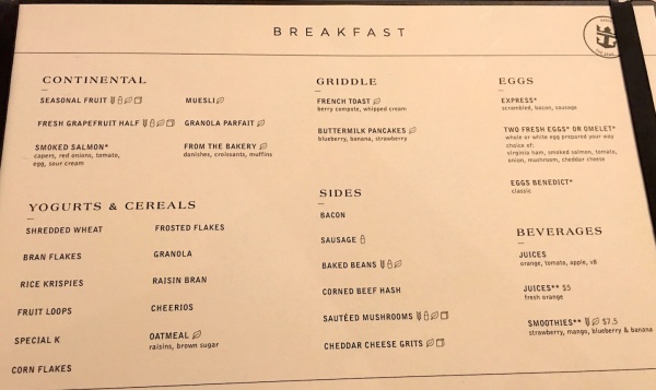 American Icon Grill Breakfast Menu on Royal Caribbean Oasis of the Seas American Icon Grill Breakfast Menu on Royal Caribbean Oasis of the Seas