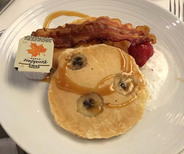 Banana Pancakes and Bacon from the American Icon Grill Menu - Royal Caribbean Oasis of the Seas