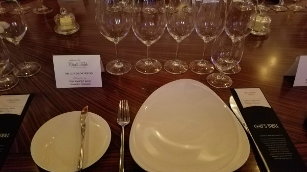 Table Setting for Oasis of the Seas Chef's Table