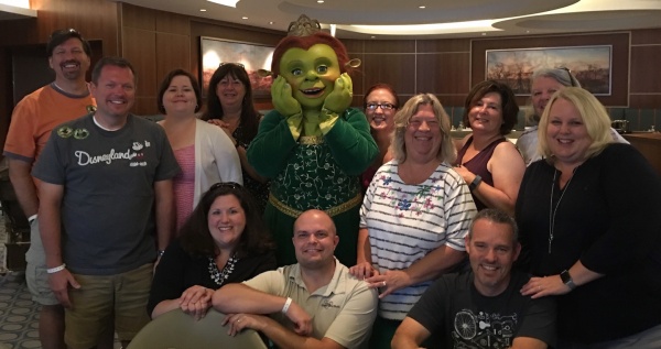 Princess Fiona with Travel Counselors affiliated with The Magic For Less Travel and Magically Carefree Vacations - DreamWorks Rise & Dine Character Dining on Royal Caribbean Oasis of the Seas Princess Fiona with Travel Counselors affiliated with The Magic For Less Travel and Magically Carefree Vacations - DreamWorks Rise & Dine Character Dining on Royal Caribbean Oasis of the Seas