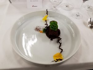 Chocolate Hazelnut with Basil moss, cocoa logs and chocolate soil