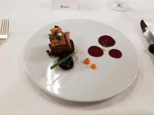 Main Course #1: Slow Cooked Crispy Lamb with roasted beet and port jus. I wanted more beets and sauce. Main Course #1: Slow Cooked Crispy Lamb with roasted beet and port jus. I wanted more beets and sauce.