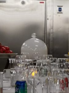 Smoked Veal under glass prior to plating Smoked Veal under glass prior to plating