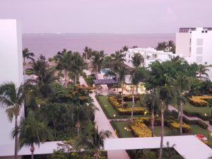 Sunset view of the grounds